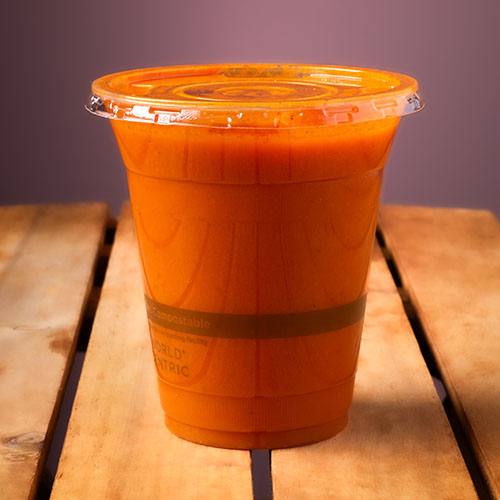deep orange colored juice
