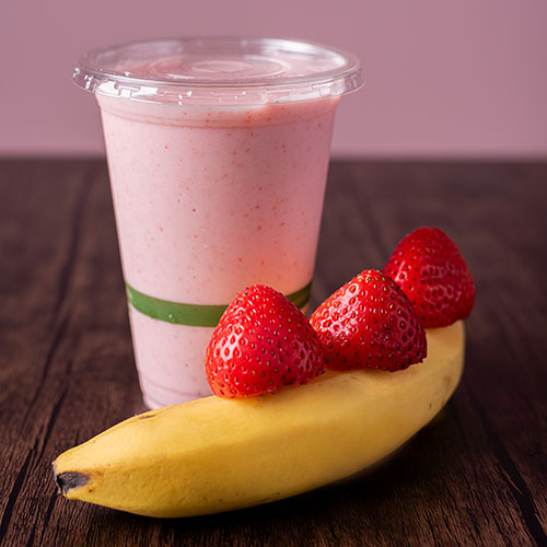 light pink colored smoothie