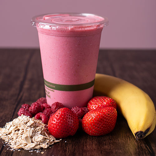 rich pink colored smoothie